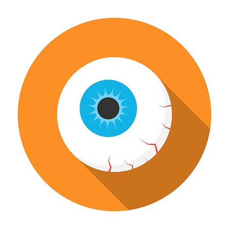 simsearch:400-04751617,k - Halloween eyeball icon flat. Halloween illustration Stock Photo - Budget Royalty-Free & Subscription, Code: 400-08736740