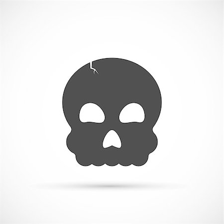 simsearch:400-03971352,k - Halloween skull icon on white background Foto de stock - Super Valor sin royalties y Suscripción, Código: 400-08736986