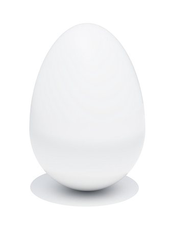 Egg isolated on white background. 3D illustration Stock Photo - Budget Royalty-Free & Subscription, Code: 400-08736983