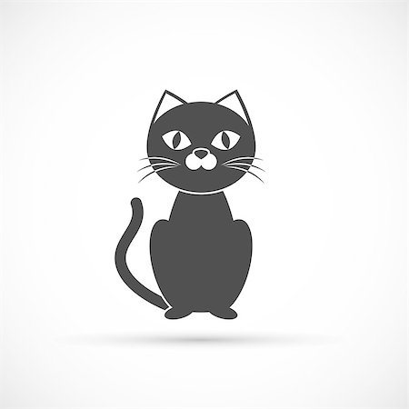 evil eye drawing - Black cat icon. Halloween illustration Stock Photo - Budget Royalty-Free & Subscription, Code: 400-08737393
