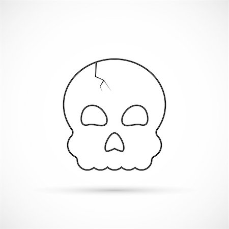 simsearch:400-03971352,k - Halloween skull outline icon on white background Foto de stock - Super Valor sin royalties y Suscripción, Código: 400-08737416