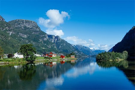 rocky mountains lakes and rivers - Beautiful Nature Norway natural landscape with red fishing houses. Stock Photo - Budget Royalty-Free & Subscription, Code: 400-08733126