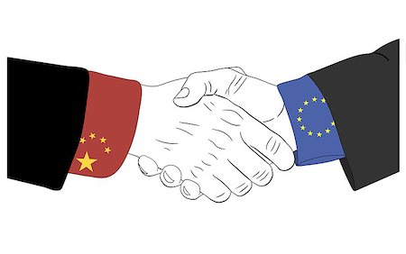 Handshake of the chinese and european hands Stock Photo - Budget Royalty-Free & Subscription, Code: 400-08733521