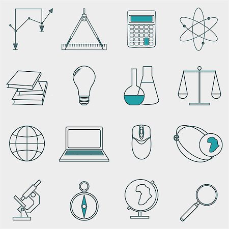 Vector set of icons education and e-learning Stock Photo - Budget Royalty-Free & Subscription, Code: 400-08749429