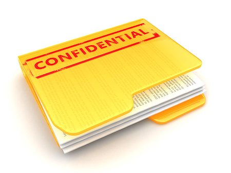 3d illustration of folder with confidential sign on it Stock Photo - Budget Royalty-Free & Subscription, Code: 400-08754763