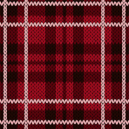 pink plaid pattern - Knitting checkered seamless vector pattern with perpendicular lines as a woollen Celtic tartan plaid or a knitted fabric texture, mainly in red hues with light pink thread Stock Photo - Budget Royalty-Free & Subscription, Code: 400-08755017