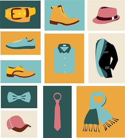 simsearch:400-04077418,k - Vector illustration set of fashion accessories and style men clothing and shoes Foto de stock - Super Valor sin royalties y Suscripción, Código: 400-08755667