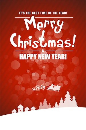 simsearch:400-07257578,k - Christmas Greeting Card. Merry Christmas lettering. Card Template Foto de stock - Super Valor sin royalties y Suscripción, Código: 400-08756155