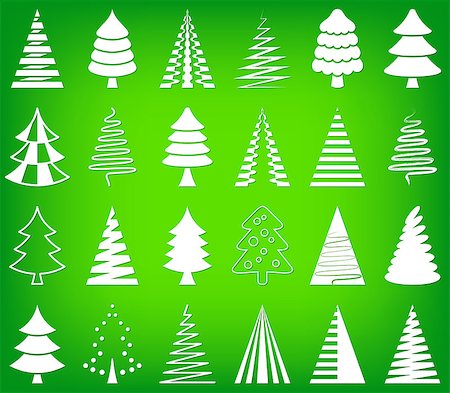 simsearch:400-05891430,k - White vector abstract christmas tree icons collection Stock Photo - Budget Royalty-Free & Subscription, Code: 400-08759431