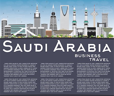 saudi arabia people - Saudi Arabia Skyline with Landmarks, Blue Sky and Copy Space. Vector Illustration. Business Travel and Tourism Concept. Image for Presentation Banner Placard and Web Site. Stock Photo - Budget Royalty-Free & Subscription, Code: 400-08752330