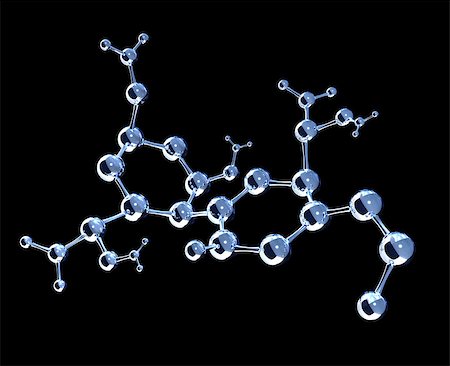 simsearch:400-08413057,k - Abstract molecular structure. Isolated on black background. 3d render Stock Photo - Budget Royalty-Free & Subscription, Code: 400-08774424