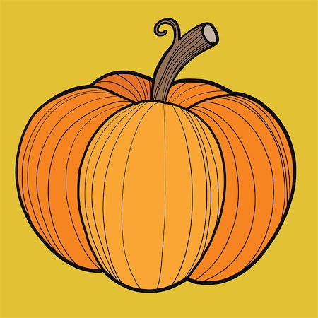 simsearch:400-04211564,k - Ripe pumpkin, autumn harvest, pop art illustration. Farm product, vegetables. Thanksgiving and Halloween holiday Photographie de stock - Aubaine LD & Abonnement, Code: 400-08775042