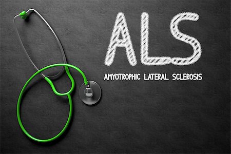 Black Chalkboard with ALS - Amyotrophic Lateral Sclerosis - Medical Concept. Medical Concept: ALS - Amyotrophic Lateral Sclerosis on Black Chalkboard. 3D Rendering. Stock Photo - Budget Royalty-Free & Subscription, Code: 400-08775309