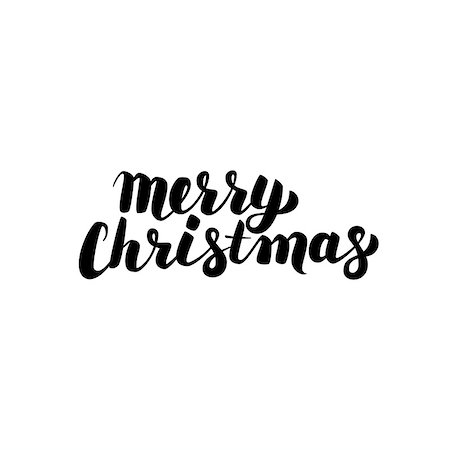 simsearch:400-08551668,k - Merry Christmas Handwritten Calligraphy. Vector Illustration of Ink Brush Lettering Isolated over White Background. Foto de stock - Super Valor sin royalties y Suscripción, Código: 400-08777064