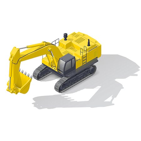simsearch:400-08791419,k - Modern quarry tracked excavator isometric icon vector graphic illustration design Stock Photo - Budget Royalty-Free & Subscription, Code: 400-08777503