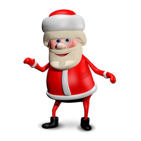 3D Illustration Jolly Santa Claus on a White Background Stock Photo - Budget Royalty-Free & Subscription, Code: 400-08777579