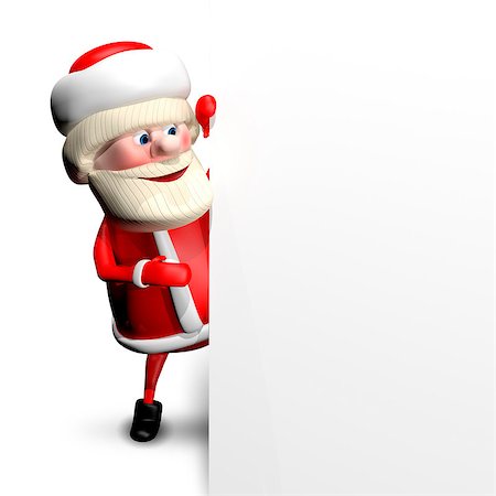 3D Illustration Jolly Santa Claus with a White Background Stock Photo - Budget Royalty-Free & Subscription, Code: 400-08777573