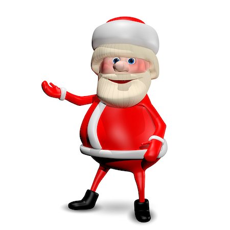 3D Illustration Jolly Santa Claus on a White Background Stock Photo - Budget Royalty-Free & Subscription, Code: 400-08777580