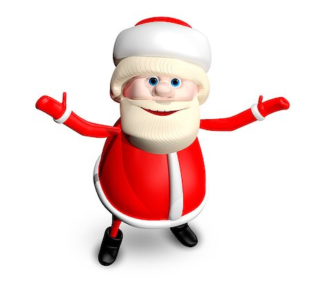 3D Illustration Jolly Santa Claus on a White Background Stock Photo - Budget Royalty-Free & Subscription, Code: 400-08777581