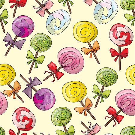 simsearch:400-04350016,k - Seamless pattern with color lollipops. Candies and sweets background Stock Photo - Budget Royalty-Free & Subscription, Code: 400-08778905