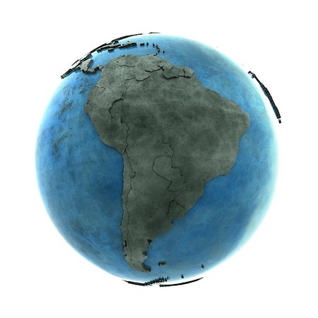 simsearch:400-08401820,k - South America on 3D model of planet Earth made of blue marble with embossed countries and blue ocean. 3D illustration isolated on white background. Photographie de stock - Aubaine LD & Abonnement, Code: 400-08770389