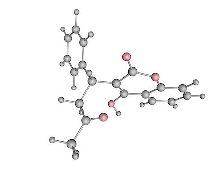 3D structure of anticoagulant coumadin/warfarin molecule over white background. Stock Photo - Budget Royalty-Free & Subscription, Code: 400-08770390