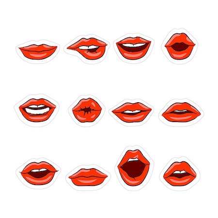 doodle lips - Great vector designed vector lips Stock Photo - Budget Royalty-Free & Subscription, Code: 400-08772425