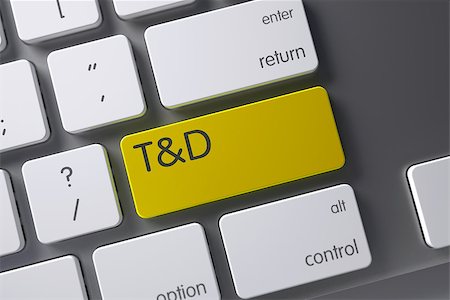 simsearch:400-06744483,k - T and D Concept Aluminum Keyboard with TD - Training and Development on Yellow Enter Button Background, Selected Focus. 3D Illustration. Stock Photo - Budget Royalty-Free & Subscription, Code: 400-08772698