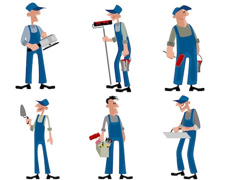 electric sander - Vector illustration of a six workers set Stock Photo - Budget Royalty-Free & Subscription, Code: 400-08772990