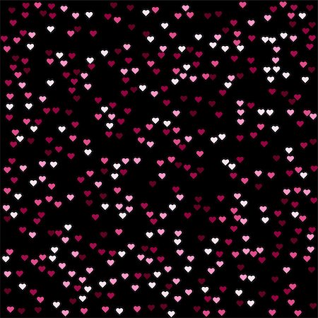 Seamless abstract pink heart pattern vector, on black background. Stock Photo - Budget Royalty-Free & Subscription, Code: 400-08773483