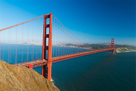 simsearch:862-08091471,k - View at Golden Gate Bridge which spans Golden Gate strait at San Francisco Bay. California, USA Stock Photo - Budget Royalty-Free & Subscription, Code: 400-08785099