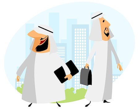 Vector illustration of a two arabic businessmen Stock Photo - Budget Royalty-Free & Subscription, Code: 400-08785232