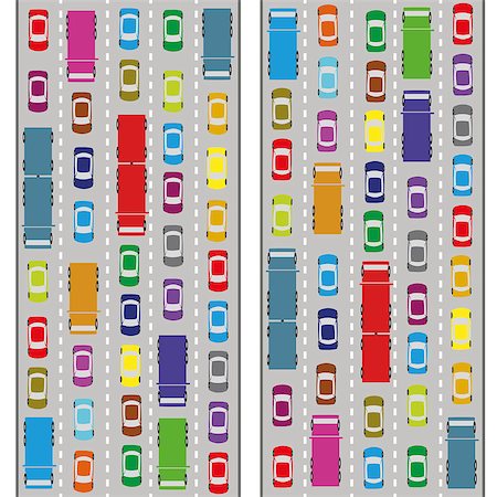 traffic jam on multiple lane road Stock Photo - Budget Royalty-Free & Subscription, Code: 400-08785876