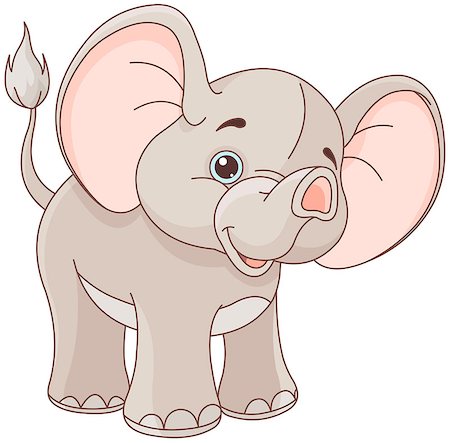 shy baby - Illustration of cute baby elephant Stock Photo - Budget Royalty-Free & Subscription, Code: 400-08786584