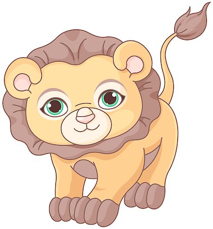 Illustration of cute baby lion Stock Photo - Budget Royalty-Free & Subscription, Code: 400-08786585