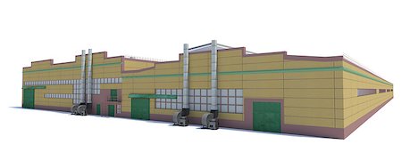 Hangar building. Isolated on white, 3D Illustration Stock Photo - Budget Royalty-Free & Subscription, Code: 400-08787212