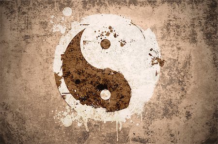 simsearch:400-04744928,k - grungy yinyang symbol on a vintage texture with stains, scratches and wrinkles Stock Photo - Budget Royalty-Free & Subscription, Code: 400-08787561