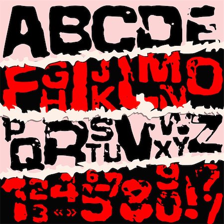 simsearch:400-04807591,k - Vector illustration alphabet. Grunge black stamp font Photographie de stock - Aubaine LD & Abonnement, Code: 400-08787690