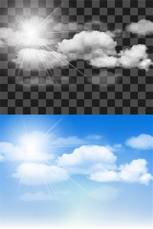simsearch:400-07661289,k - Blue sky with transparent different clouds. Vector background. Stock Photo - Budget Royalty-Free & Subscription, Code: 400-08787740