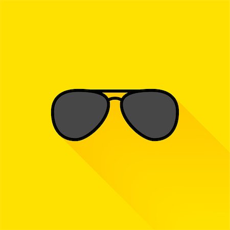 Black summer sunglasses flat long shadow icon design Stock Photo - Budget Royalty-Free & Subscription, Code: 400-08789697