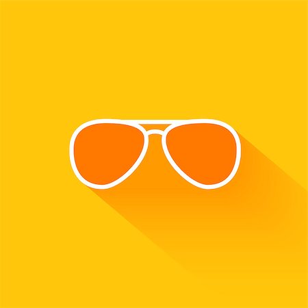 Orange summer sunglasses flat long shadow icon design Stock Photo - Budget Royalty-Free & Subscription, Code: 400-08789698