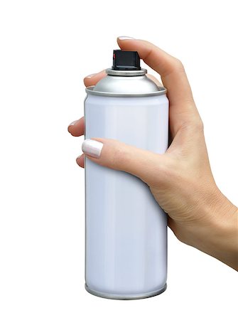 Spray aerosol in female hand on white background Stock Photo - Budget Royalty-Free & Subscription, Code: 400-08794309