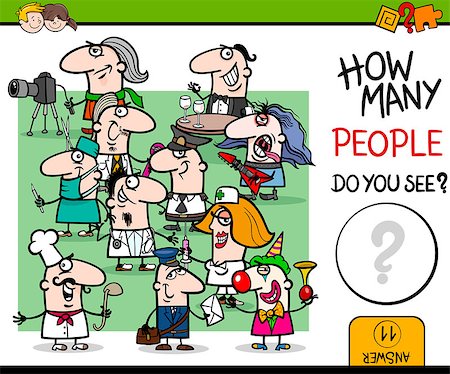 puzzle search - Cartoon Illustration of Educational Counting Activity for Children with Professional People Characters Group Stock Photo - Budget Royalty-Free & Subscription, Code: 400-08795010