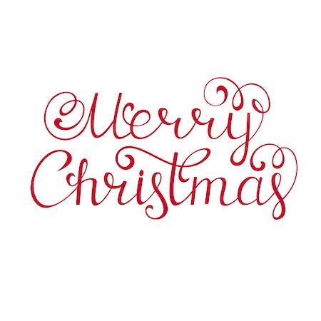 Vector illustration of handmade christmas inscription on white background Stock Photo - Budget Royalty-Free & Subscription, Code: 400-08795757
