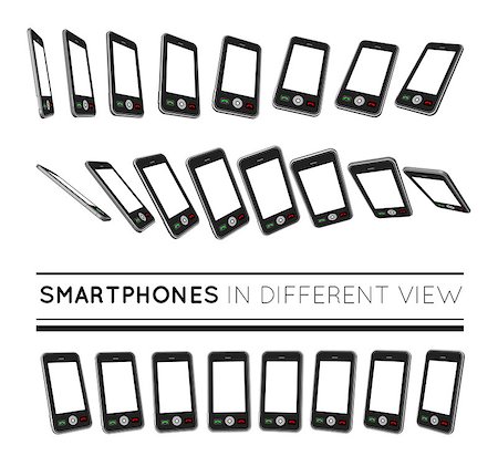 sermax55 (artist) - Smartphones in different view. Vector set on white background Stock Photo - Budget Royalty-Free & Subscription, Code: 400-08795902