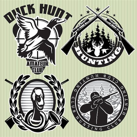 simsearch:400-08348524,k - vector set of hunting labels with wild ducks and deer head Stock Photo - Budget Royalty-Free & Subscription, Code: 400-08797005