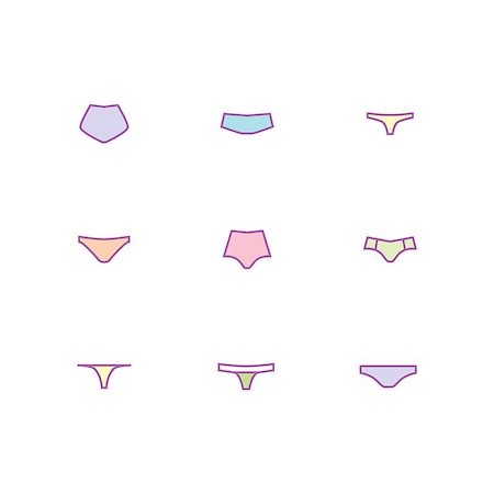 simsearch:400-03948818,k - Sexy ladies lingerie. Line art panties styles set Stock Photo - Budget Royalty-Free & Subscription, Code: 400-08791582