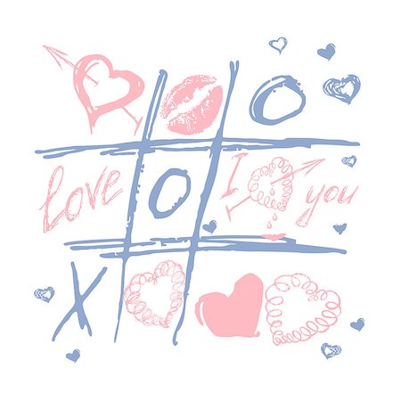 doodle lips - Vector valentines day hand drawn background with doodle hearts, lips. Love  tic tac toe Stock Photo - Budget Royalty-Free & Subscription, Code: 400-08806795