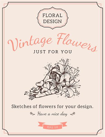 Design for vintage card or invitation. Vector template. Stock Photo - Budget Royalty-Free & Subscription, Code: 400-08807125