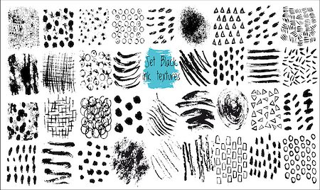 Set of hand drawn design elements. Vector collection of black ink abstract textures. Foto de stock - Super Valor sin royalties y Suscripción, Código: 400-08814879